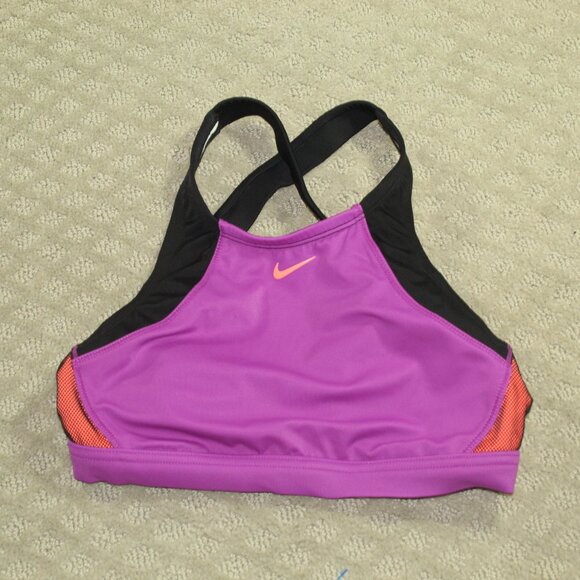 Nike Women's Small Swim Bikini Sport Top Purple Black Orange - Picture 1 of 4